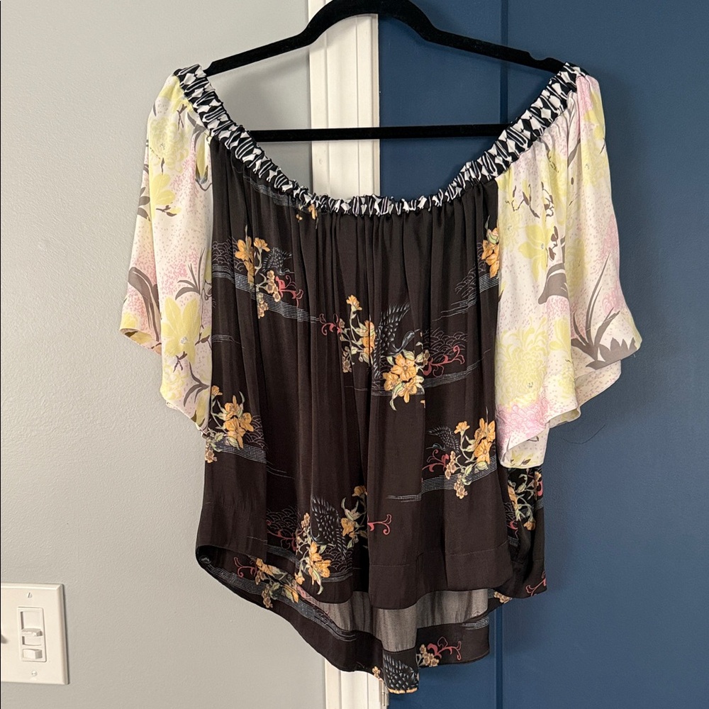 Floral Off-Shoulder Top women’s free people peasant top - Picture 3 of 3